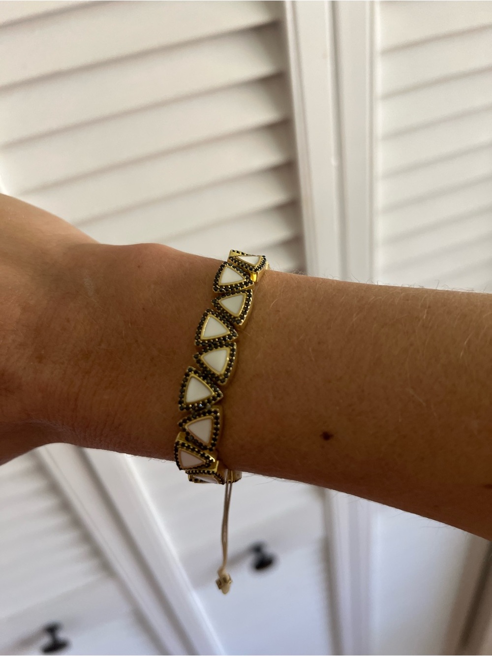 JuJu Gold and White Triangle Stone Bracelet